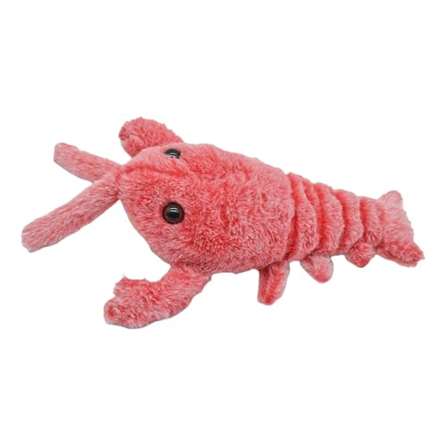 Lobster Dog Toy, Pet Electric Plush Toy, Flopping Lobster Toy, Charging Pet Chew Toy, Rechargeable Pet Indoor Toy with Removable Catnip Bag, Interactive Plush Lobster Electric Toy for Balcony Backyard von Wiuejg