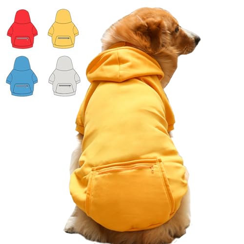 Hunde-Kapuzenpullover für große Hunde (Gelb, 4XL) von Wiz BBQT