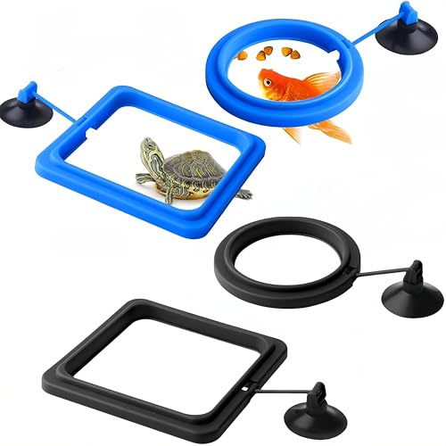 4 Stück quadratischer Futterring, Schwimmring für Aquarien, mit Saugnapf, Futterspender für Fische, Zubehör für Lebensmitteltanks, geeignet für Rotfische und andere kleinere Fische von WizeFolk