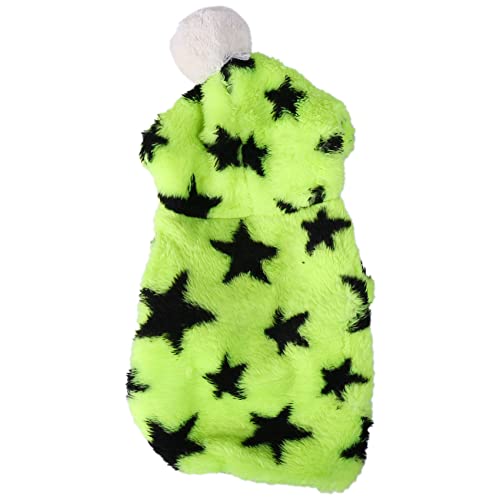 Wlauqueta Pet Puppy Cat Hundekleidung, warm, Shu Baumwolle, Velours, , Hoodie, Winterjacke, Kleidung, M, fluoreszierend, Grün von Wlauqueta