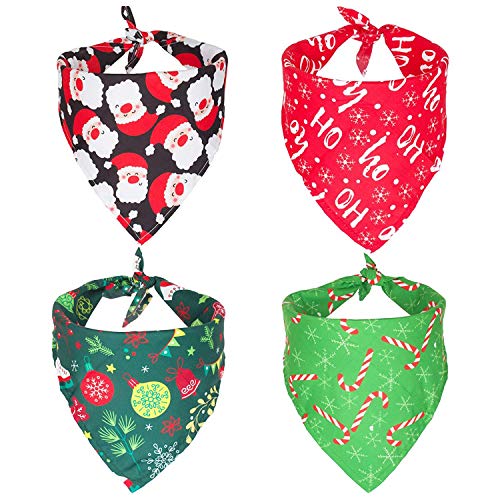 Wlauqueta Set mit 4 Schals für Haustiere, Weihnachten, Bandana für Hunde von Wlauqueta