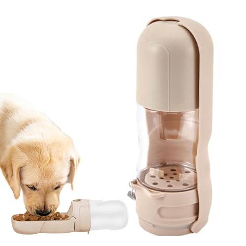 Wlikmjg Hundereisen Wasserflasche Spender, Hundwasserflasche Food Bowl | 2 In 1 Hundefutter integrierter Trinkbrunnen - Hundereisenzubehört von Wlikmjg