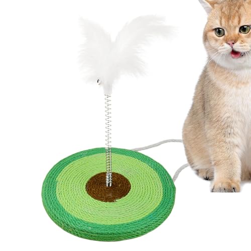 Wlikmjg Kätzchenspielzeug, Kratzmatte für Katzen, Kratzstämme aus Sisal mit interaktivem Spielzeug | Vertikaler Kratzbaum aus Sisal für Katzen und Kätzchen im Innenbereich von Wlikmjg