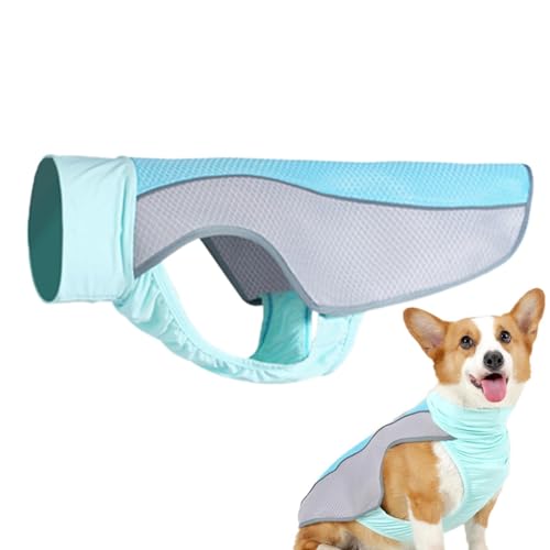 Wlikmjg Kühlweste für Hunde für den Sommer, Kühlweste für Hunde, Kühljacke für große Katzen, Sommer-Welpenweste mit Kühleffekt, leichte Kühlweste mit reflektierendem Streifen von Wlikmjg