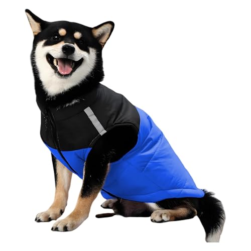 Wlikmjg Schneemantel für Hunde, Winterkleidung für Hunde | Hundejacke mit Rollkragen – warme Weste für Hunde, Schneeanzug, winddicht für dicke Hunde von Wlikmjg