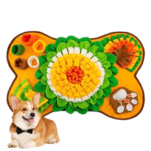 Wlikmjg Schnüffelmatte für Hunde, Nasenarbeitsmatte für Hunde - Hundepuzzlespielzeug,63,5 x 43,2 cm großes interaktives Puzzle für Katzen und Hunde, Welpen-Slow-Feeder-Pad, Haustier-Schnüffelmatte, von Wlikmjg