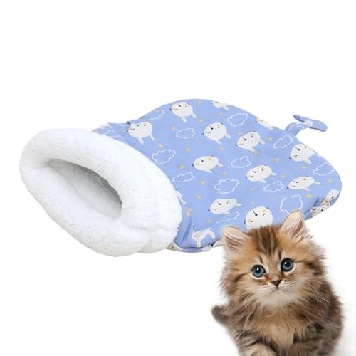 Wlikmjg Winterwarmes Katzenbett, Katzenhöhlenbett, Weicher Nestbett-Schlafsack für Welpen, Pet Supplies Wintertaschen-Katzennest, geeignet für Katzen und kleine Hunde von Wlikmjg