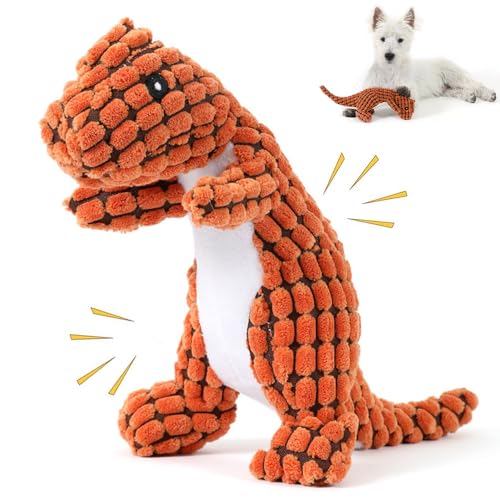 Wnddle Hundespielzeug, Hund Kauspielzeug mit Dino Design, Plüsch Hundespielzeug, Quietschendes Hunde Plüschtier, Kuscheltier Hund, Kuscheltier Hund Gefüllte Hundespielzeug für Mittlere Kleine Hunde. von Wnddle