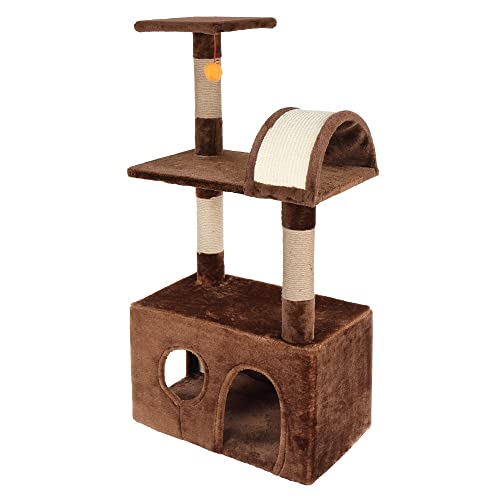 Wnicek 39" Cat Tree Tower Cat Scratch Post Kitten Furniture Activity Centre with Plush Condos, Scratching Post, Toy, Kitten Climbing Pole for Play Rest von Wnicek