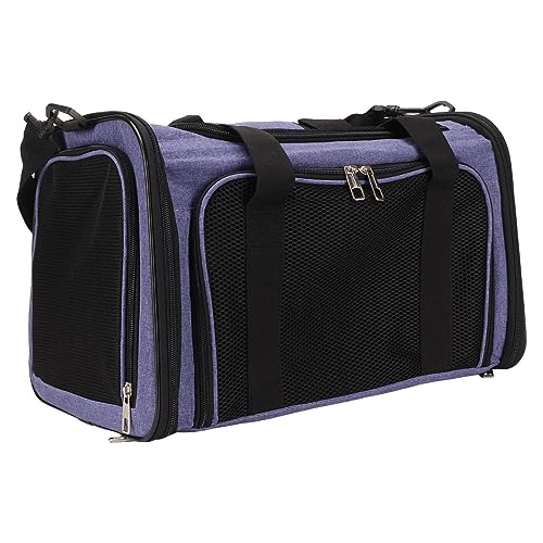 Wnvivi Haustier-Reisetasche, wasserdicht, atmungsaktiv, Oxford-Stoff, tragbare, weiche Katzentragetasche für Reisebehandlung (lila, L) von Wnvivi
