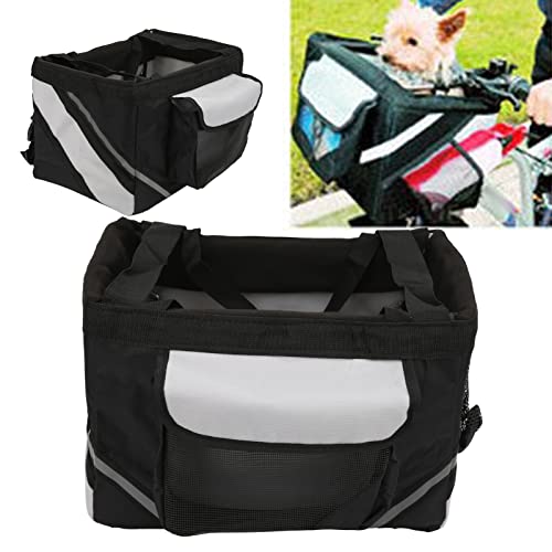 Wnvivi Hunde-Fahrradtasche, Hunde-Fahrradkorb mit Baumwollfutter, abnehmbare Vorderradtasche für kleine, mittelgroße Hunde von Wnvivi