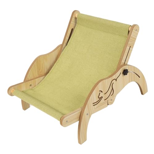 Wnvivi Katzen-Loungesessel, Verstellbarer Mini-Strandstuhl aus Holz, Erhöhtes Katzen-Hängemattenbett, Strandkorb-Bett aus Holz für Kleine Katzen und Hunde von Wnvivi