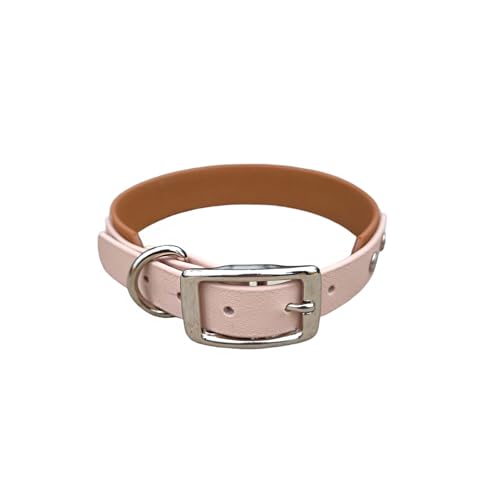 Biothane Wasserdichtes Hundehalsband, 25 mm (Blush Pink + Sand) von Wo.Cherie