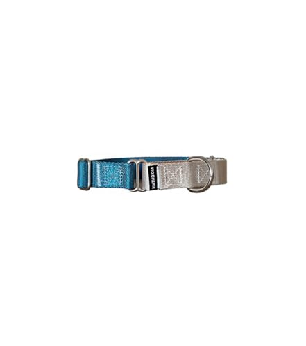 Dog Martingale Halsband, 25 mm Breite (M (27 cm-45 cm), Blau/Grau von Wo.Cherie