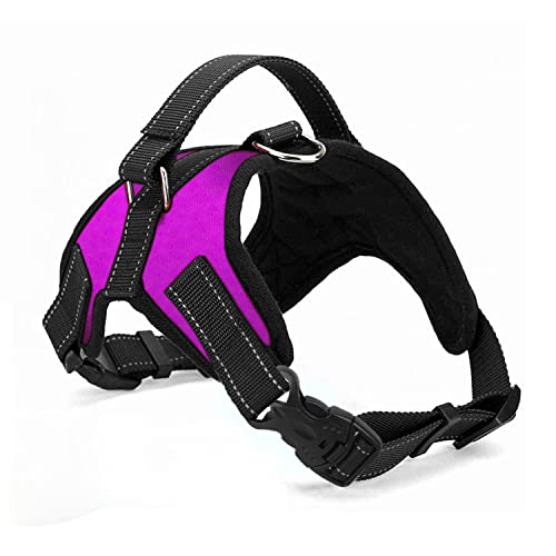 Hundegeschirr Verstellbares Reflektierendes Hundegeschirr Sicherheitsgeschirr für Mittlere Große Hunde Brustgeschirr Dog Harness Weich Gepolstert Atmungsaktiv (Rosa, L) von Wodondog