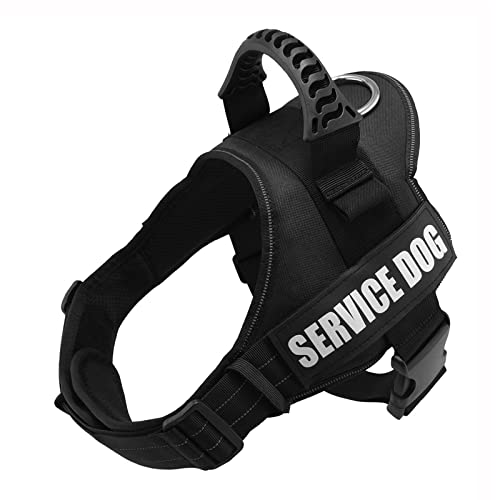 Hundegeschirr Mit Klettverschluss,Anti Zug Atmungsaktiv Brustgeschirr No Pull Sicherheitsgeschirr Reflektierend Dog Harness Einstellbar Weich für Große/Kleine Hunde(Schwarz,M) von Wodondog