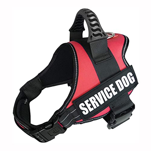 Hundegeschirr Mit Klettverschluss,Anti Zug Atmungsaktiv Brustgeschirr No Pull Sicherheitsgeschirr Reflektierend Dog Harness Einstellbar Weich für Große/Kleine Hunde(Rot,XS) von Wodondog