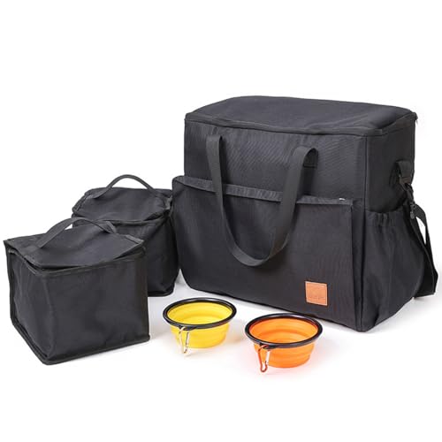 Haustier-Handtasche für Hunde und Camping, mit faltbarem Napf, Futtertasche, Tasche, Umhängetasche, Camping-Tasche von Woedpez