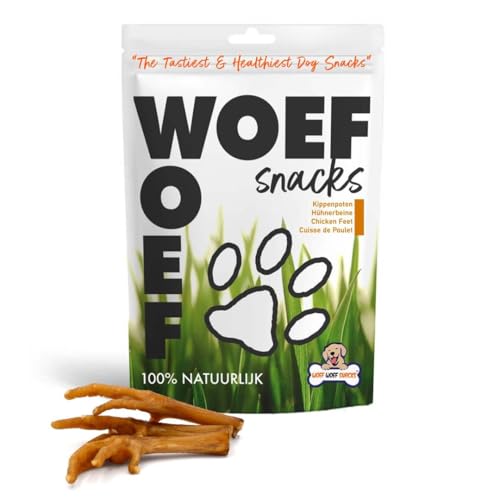 Woef Woef Snacks, Hähnchenfüße für Hunde, 100% Natürlicher Kausnack, Zahnpflege & Gelenkgesundheit, Ohne Zusatzstoffe, 500g von Woef Woef Snacks