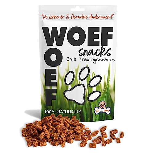 Woef Woef Snacks Hundesnacks Enten-Turnschuhe - Trainingssnack - 0.40 KG - Leckereien für Hunde - Belohnungssnack, Behandeln, Trainingssnacks - Ente - Alle Hunde und jedes Alter ab 2 Monaten von Woef Woef Snacks