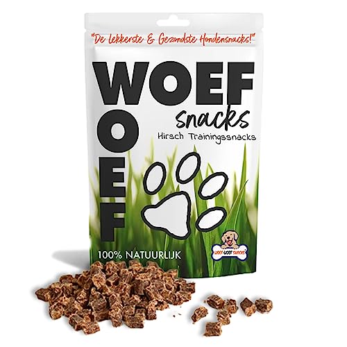 Woef Woef Snacks Hundesnacks Hirschtrainer - Trainingssnacks - 0.40 KG - Leckereien für Hunde - Belohnungssnack, Behandeln, Trainingssnacks - Alle Hunde und jedes Alter ab 2 Monaten von Woef Woef Snacks