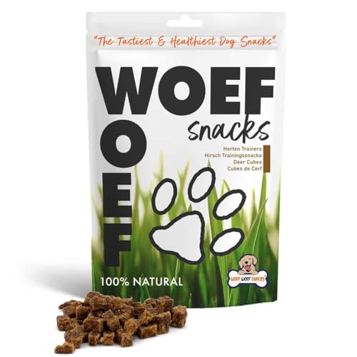 Woef Woef Snacks Hundesnacks Hirschtrainer - Trainingssnacks - 0.40 KG - Leckereien für Hunde - Belohnungssnack, Behandeln, Trainingssnacks - Alle Hunde und jedes Alter ab 2 Monaten von Woef Woef Snacks