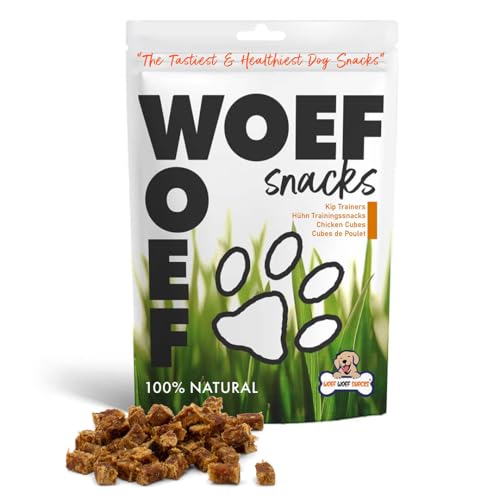 Woef Woef Snacks Hähnchenflügel, Natürliche Hundeleckerli, Getreidefrei 400g, Für Welpen und Senioren, Perfekt fürs Hundetraining, Zuckerfreier Proteinreicher Snack von Woef Woef Snacks