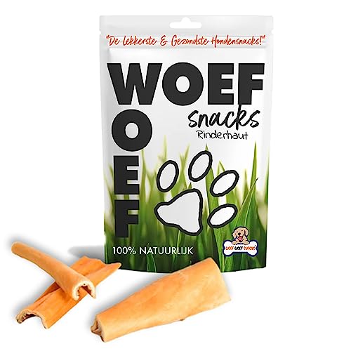 Woef Woef Snacks Hundesnacks Rinderhaut - 2.00 KG - Leckereien für Hunde - Belohnungssnack, Behandeln, Kausnacks - Rindfleisch - Alle Hunde und jedes Alter ab 8 kg - Keine Zusatzstoffe von Woef Woef Snacks