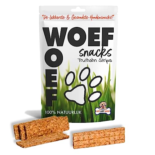 Woef Woef Snacks Hundesnacks Truthahn Strips - 0.70 KG - Leckereien für Hunde - Belohnungssnack, Behandeln - Truthahn - Alle Hunde und jedes Alter ab 3 Monaten - Keine Zusatzstoffe von Woef Woef Snacks