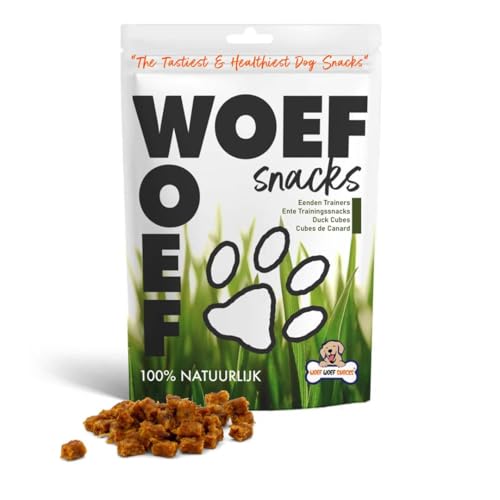 Woef Woef Snacks Hundesnacks Enten-Turnschuhe - Trainingssnack - 1.00 KG - Leckereien für Hunde - Belohnungssnack, Behandeln, Trainingssnacks - Ente - Alle Hunde und jedes Alter ab 2 Monaten - von Woef Woef Snacks