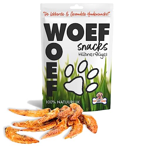 Woef Woef Snacks Hundesnacks Hühnerflügel - 2.00 KG - Leckereien für Hunde - Belohnungssnack, Behandeln - Huhn - Alle Hunde und jedes Alter ab 3 Monaten - Keine Zusatzstoffe von Woef Woef Snacks