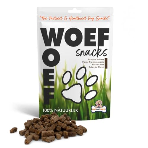 Woef Woef Snacks Pferdewürfel, Natürliche Hundeleckerli, Getreidefrei 1KG, Kalorienarmer Snack fürs Training, Für Hunde Aller Rassen, Leicht Verdaulich von Woef Woef Snacks