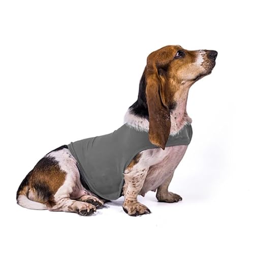 Hunde-Angstlinderungsmantel, bequeme und atmungsaktive Hunde-Angstweste, passend für kleine Hunde, verstellbare Welpenangst-Wickel für Gewitter, Reisen, Feuerwerk und Trennung (Dunkelgrau, XL) von Wokyo