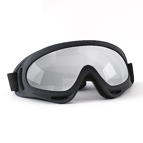 Hundebrille für große Rassen, schützt die Augen des Haustieres mit UV-Schutz-Sonnenbrille, verstellbar, elastisch, starke Schlagfestigkeit (schwarzer Rahmen, silberfarbenes Stück) von Wokyo