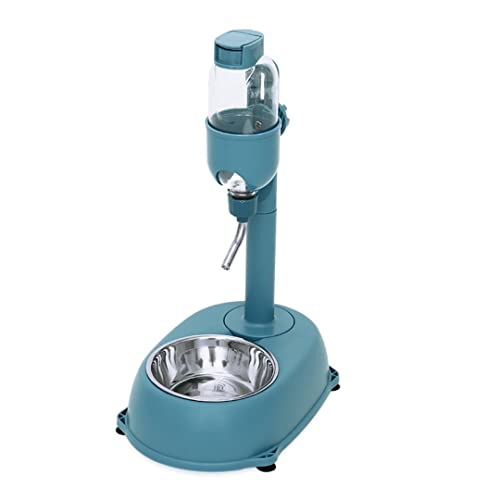 Pet Standing Water Dispenser Feeder Bowl Standing Bowl with Detachable Pole Dispenser Portionskontrolle für Hunde Katzen (Blau) von Wokyo