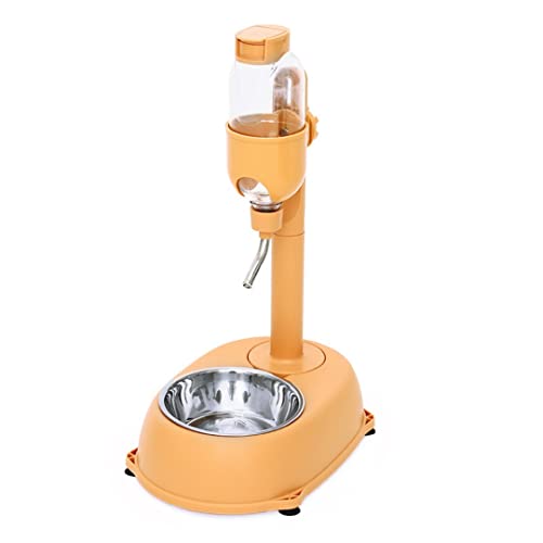 Wasserspender für Haustiere, stehend, 500 ml, multifunktionaler Hundewasserflaschenständer, automatisches Füttern von Wasser, abnehmbare Höhe, für Hunde und Katzen (orange) von Wokyo