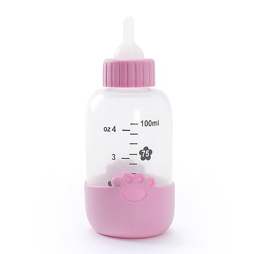 Wokyo Mini Nippel Kits für Kätzchen und Welpen, Haustier-Futterflaschen-Zubehör (Pink) von Wokyo