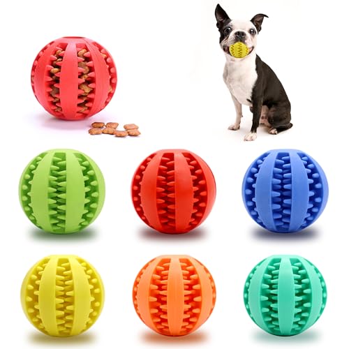 Hundespielzeug für aggressive Kauer, interaktives Leckerli-Ball, Spielzeug zum Zahnen, um sie beschäftigt zu halten, Hundebälle, Futter-Leckerlis, Kauball für kleine, mittelgroße und große Hunde von Woleigiao