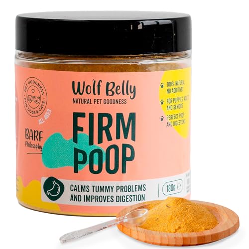 Wolf Belly - Probiotika Darmsanierung Hund 100% Natürlich (180 gr) Durchfall Hund Pulver, Hund Darmflora Aufbauen, Vitamine Magenschutz, Darmkur Hund Probiotisch - Firm Poop von Wolf Belly Natural Pet Goodness