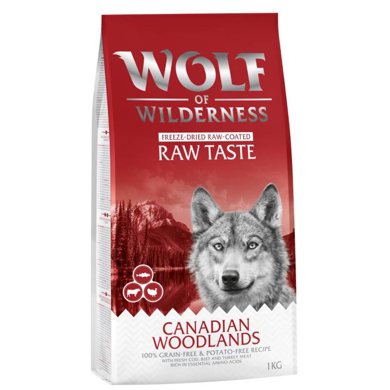 1 kg Wolf of Wilderness Trockenfutter zum Probierpreis! - Canadian Woodlands - Rind, Pute, Kabeljau von Wolf of Wilderness