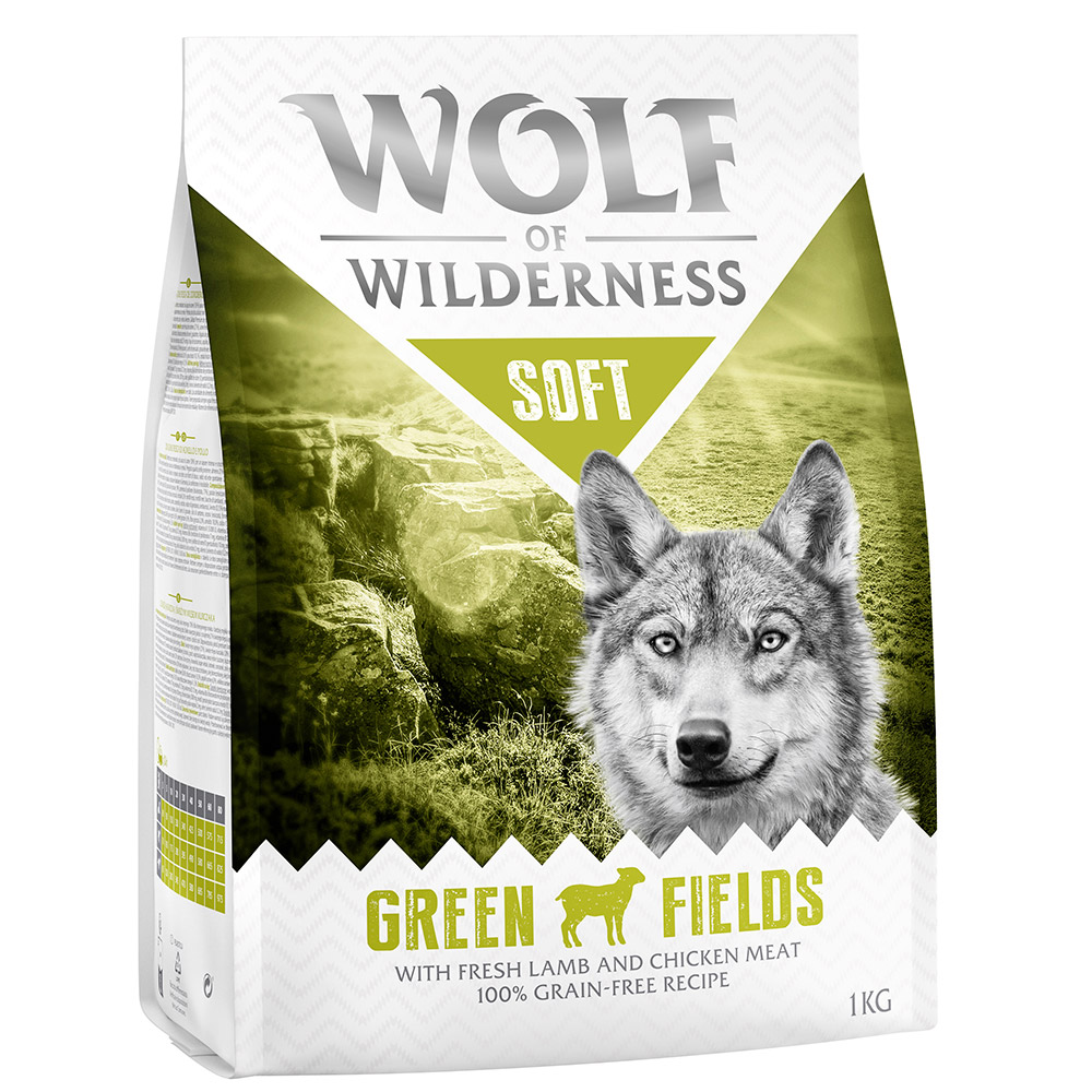 1 kg Wolf of Wilderness Trockenfutter zum Probierpreis! - Green Fields - Lamm (Soft & Strong) von Wolf of Wilderness