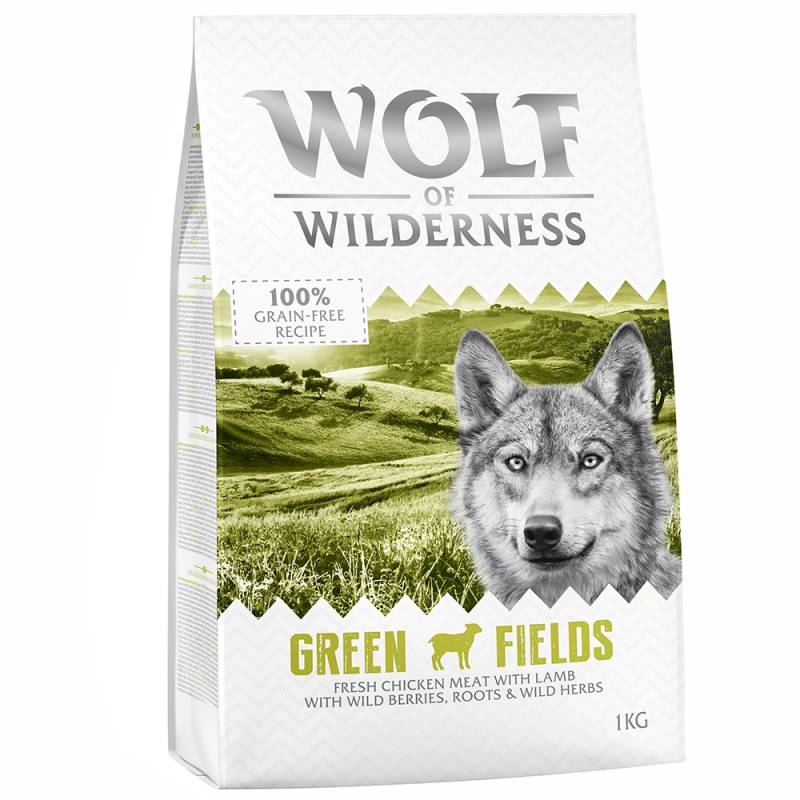 1 kg Wolf of Wilderness Trockenfutter zum Probierpreis! - Green Fields - Lamm von Wolf of Wilderness