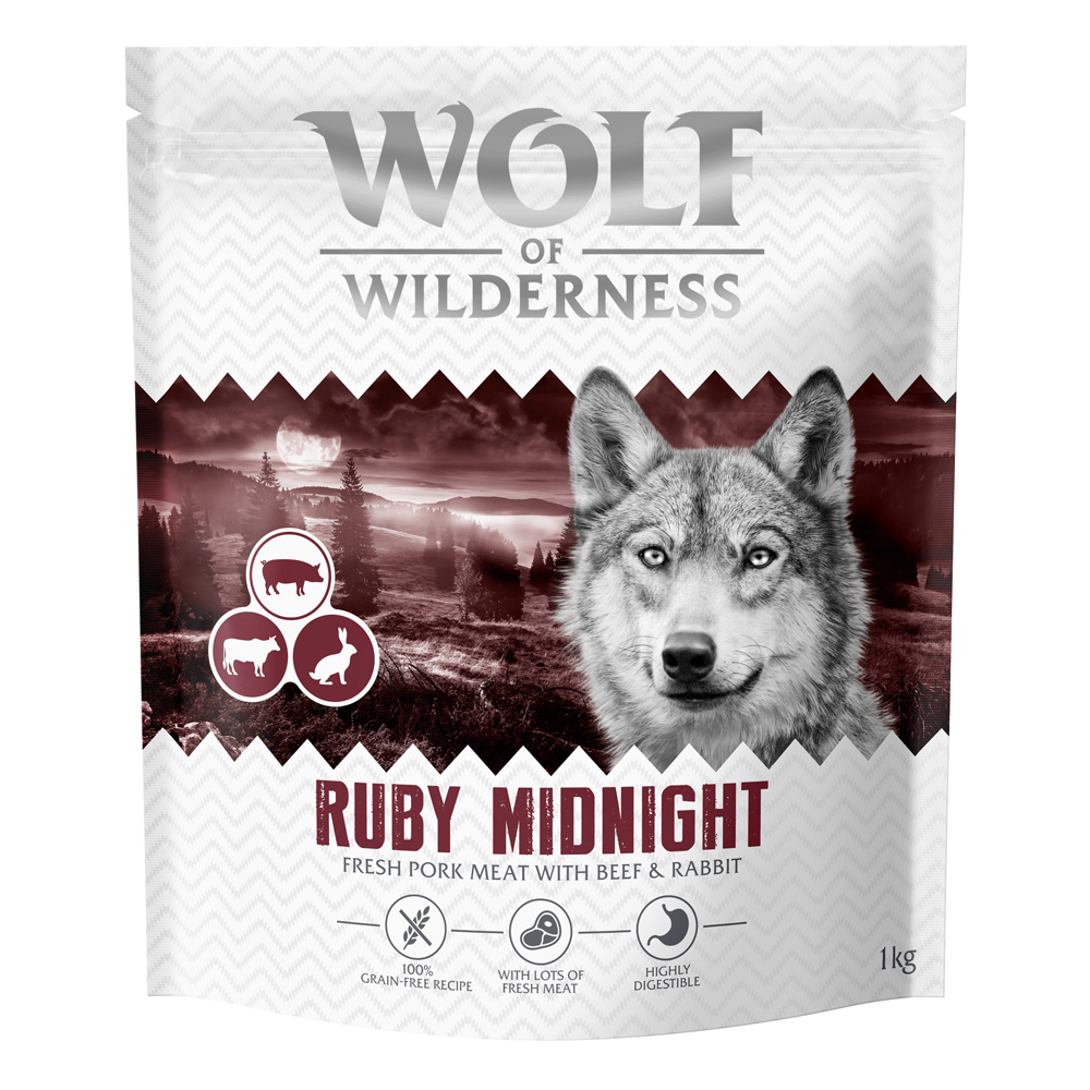 1 kg Wolf of Wilderness - getreidefrei zum Sonderpreis! - "Ruby Midnight" Rind & Kaninchen 1 kg Wolf of Wilderness - getreidefrei zum Sonderpreis! - "Ruby Midnight" Rind & Kaninchen von Wolf of Wilderness