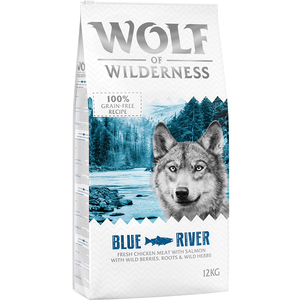 10 € Cyber-Rabatt! 12 kg Wolf of Wilderness  - Blue River - Lachs von Wolf of Wilderness