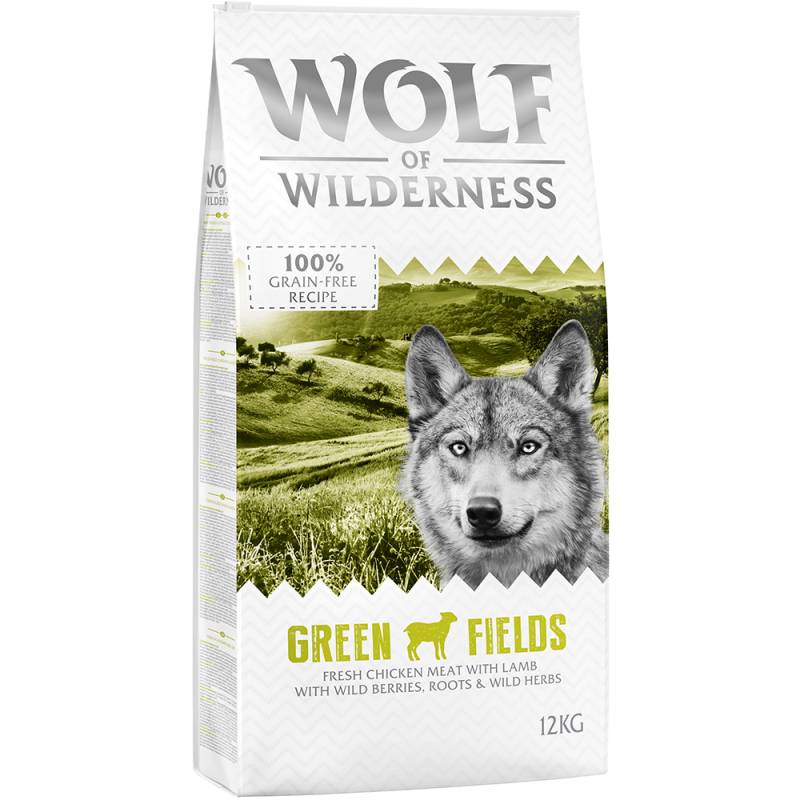 10 € Cyber-Rabatt! 12 kg Wolf of Wilderness  - Green Fields - Lamm von Wolf of Wilderness