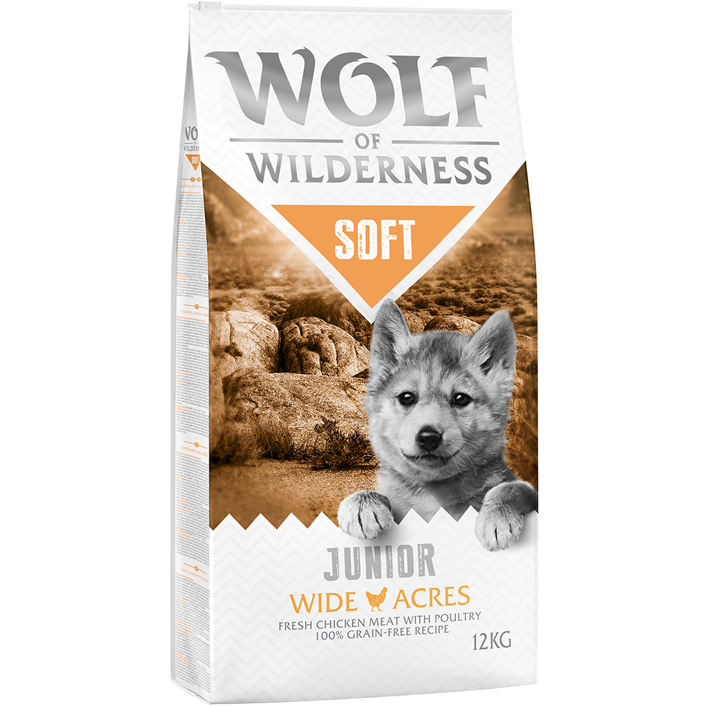 10 € Cyber-Rabatt! 12 kg Wolf of Wilderness  - JUNIOR Soft Wide Acres - Huhn von Wolf of Wilderness