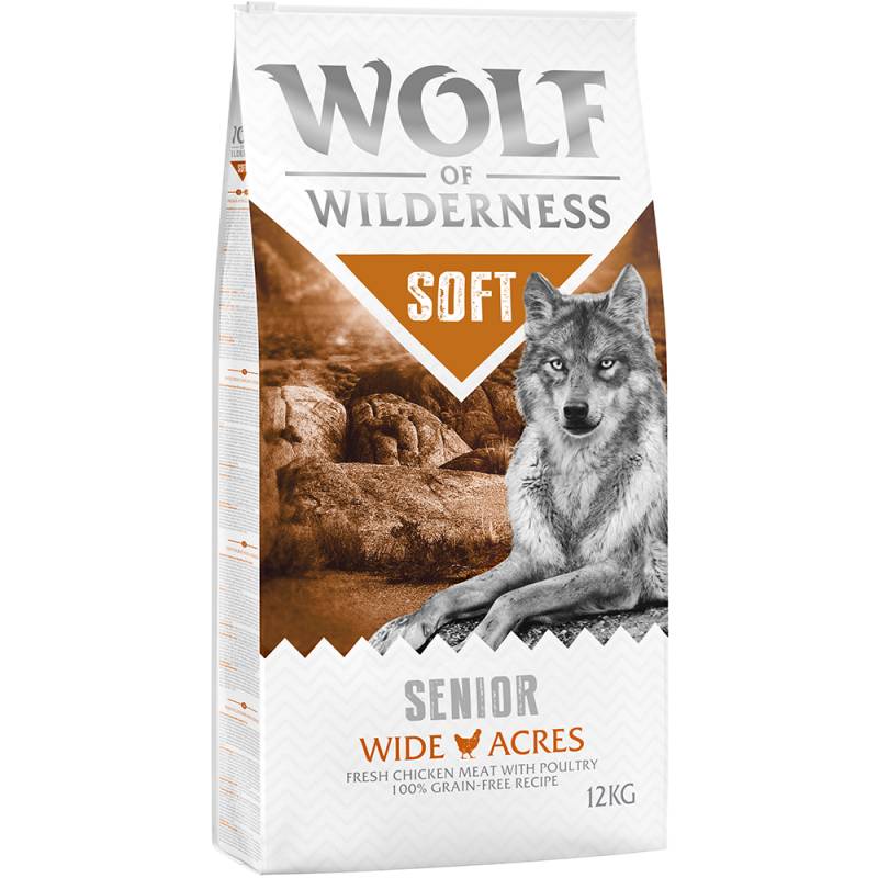 10 € Cyber-Rabatt! 12 kg Wolf of Wilderness  - SENIOR Soft Wide Acres - Huhn von Wolf of Wilderness