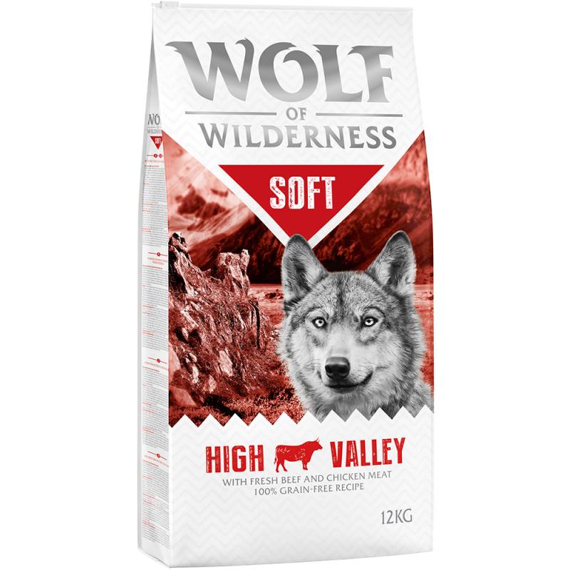 10 € Cyber-Rabatt! 12 kg Wolf of Wilderness  - Soft High Valley - Rind von Wolf of Wilderness