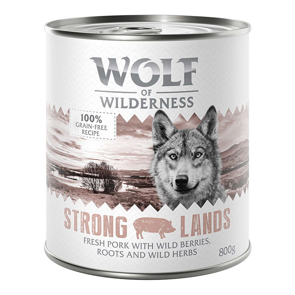 10 € Rabatt sichern! Sparpaket Wolf of Wilderness 24 x 800 g - Strong Lands - Schwein von Wolf of Wilderness