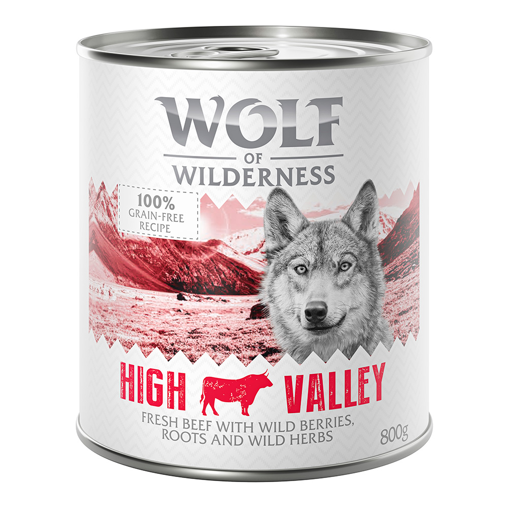 11 + 1 gratis! Wolf of Wilderness 12 x 800 g - High Valley - Rind von Wolf of Wilderness